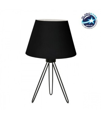 GLOBOSTAR® TRIP 204-0086 Μοντέρνο Επιτραπέζιο Φωτιστικό Πορτατίφ με Ντουί 1 x E27 AC 220-240V IP20 - Μαύρο - Μ22 x Π22 x Υ33cm